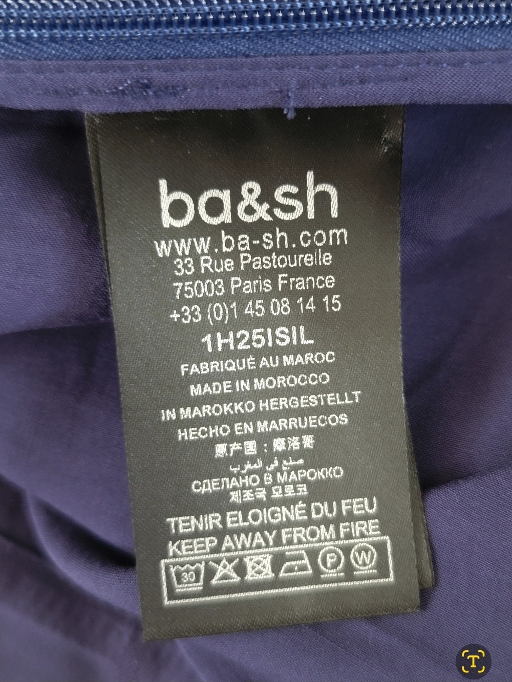 Ba&sh Isilda Short Blue V-neck Dress Size Small NWT - Picture 10 of 13